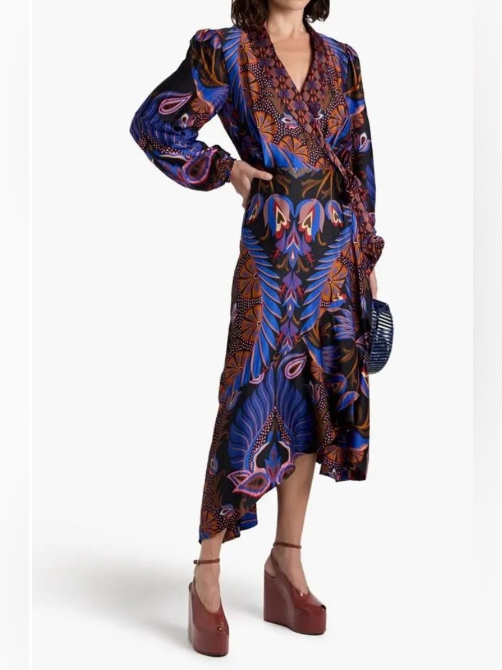 Heart Forest Wrap Midi Dress